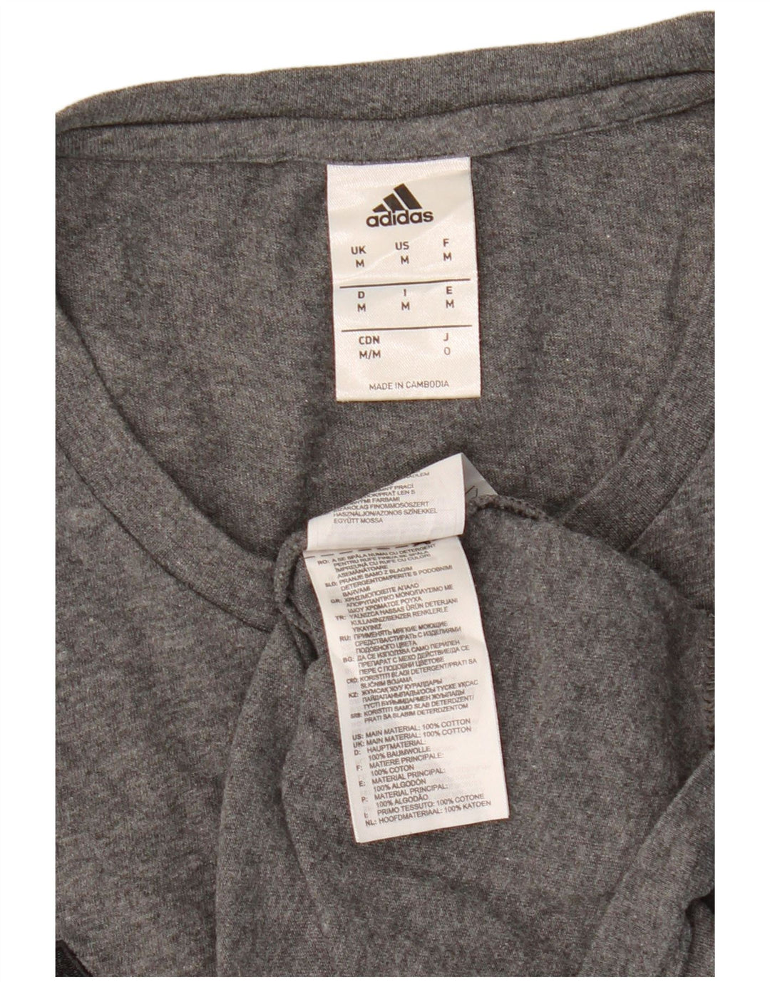 T-shirt da uomo Adidas Top in cotone grigio medio