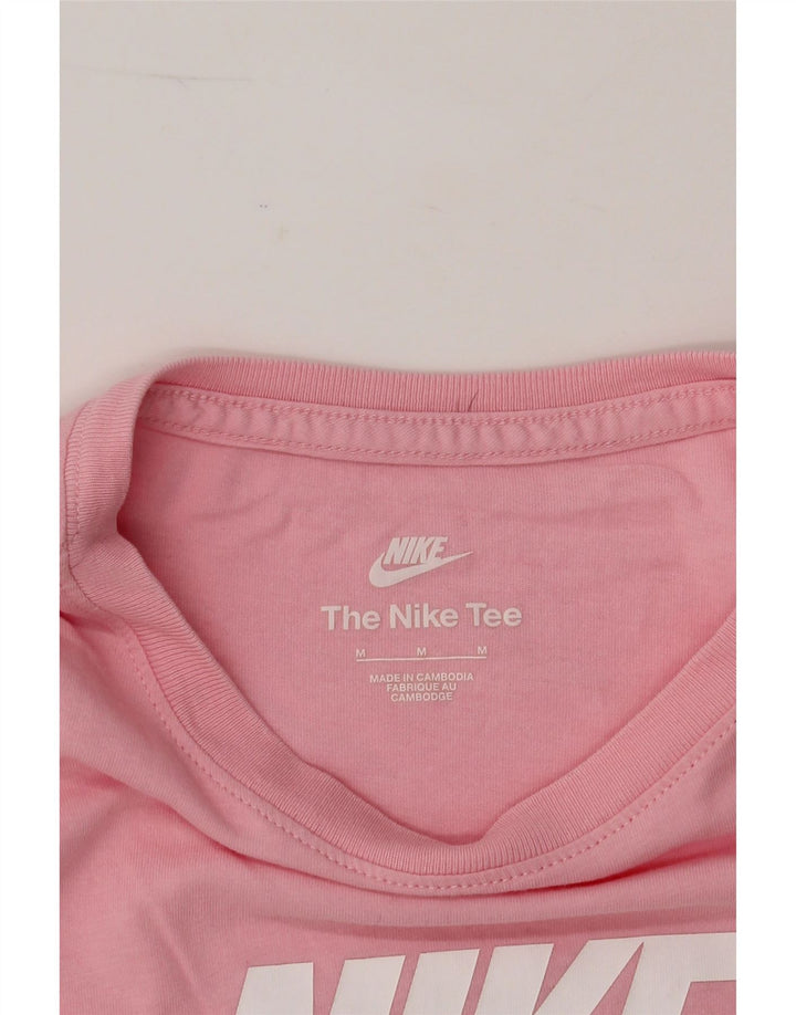 NIKE Womens Graphic T-Shirt Top UK 14 Medium Pink Cotton Vintage Nike and Second-Hand Nike from Messina Hembry 