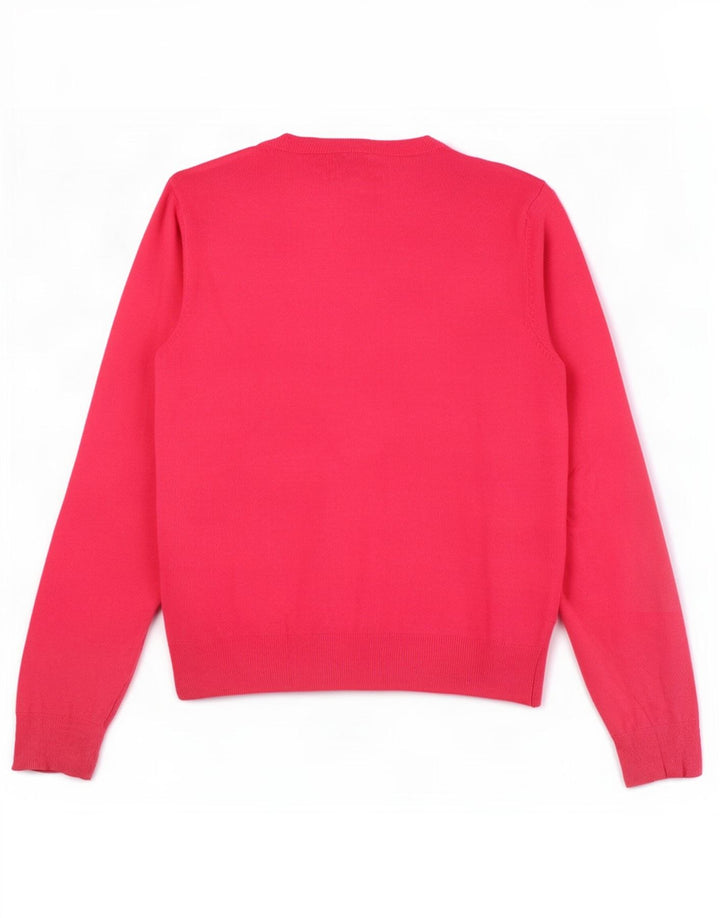 Maglione cardigan corto da donna Marks & Spencer UK 12 Viscosa rosa medio