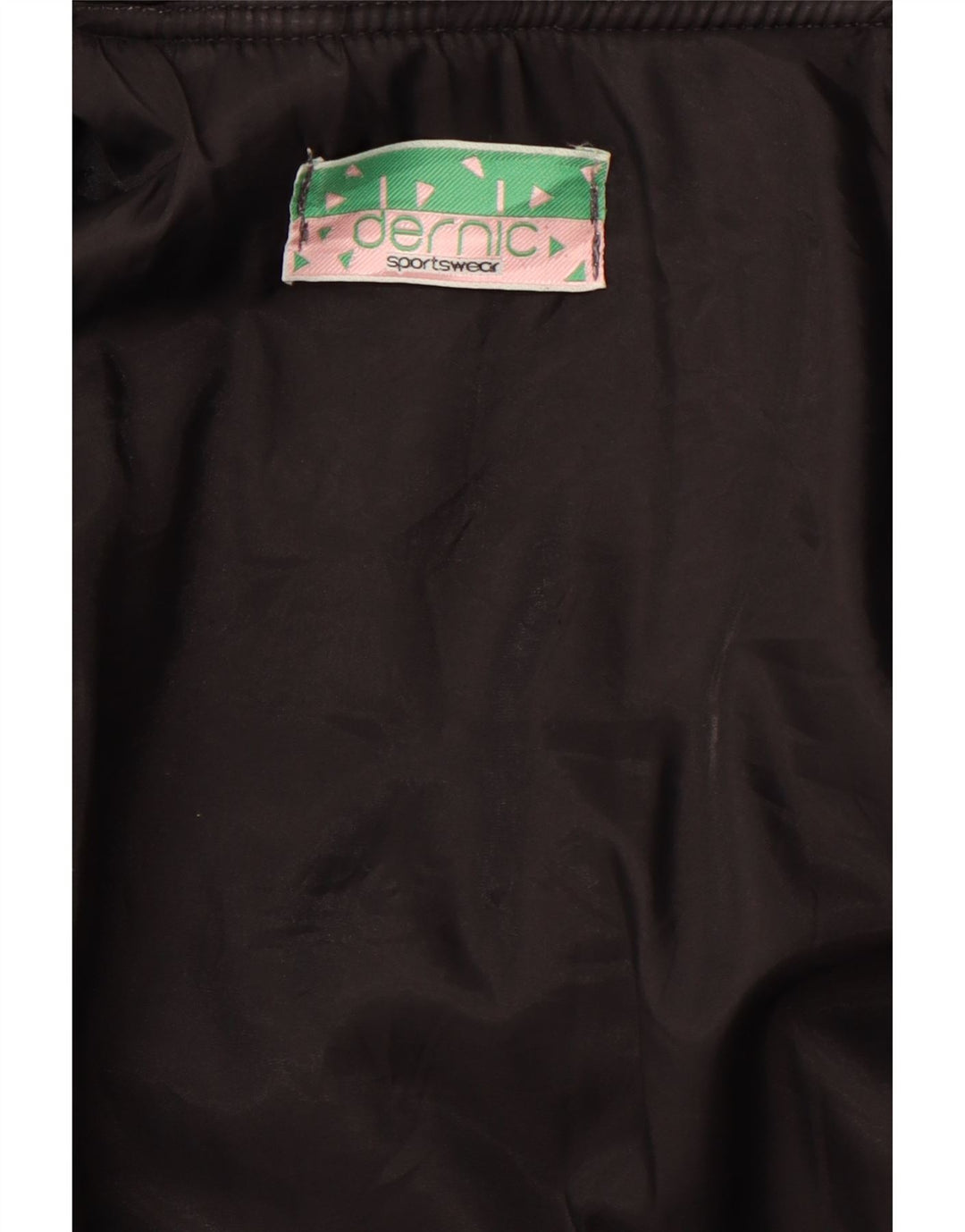 DERNIC Giubbotto bomber grafico da uomo Alaska Base Navale UK 40 Large Nero anni '80