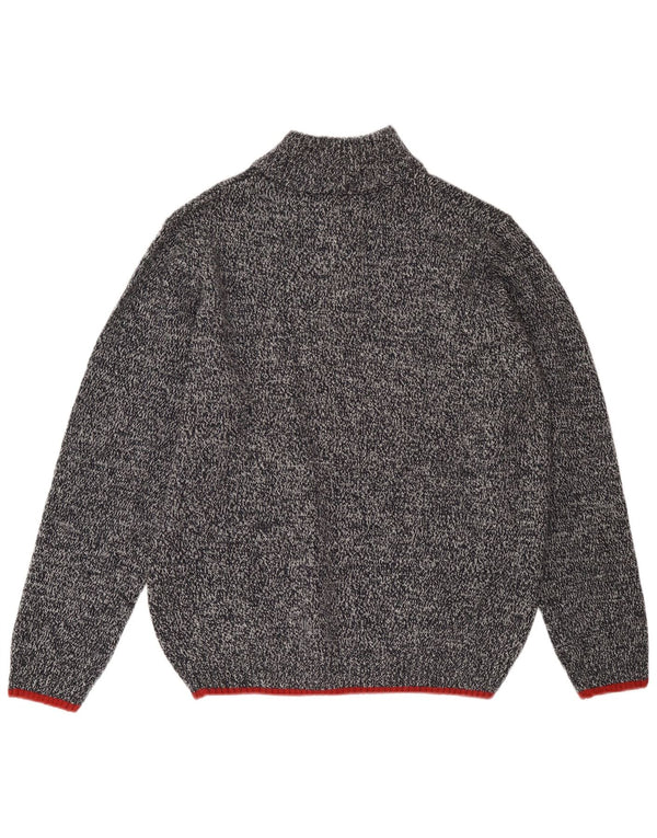 Atlas For Men Mens Zip Neck Jumper Sweater XL Navy Blue Flecked Acrylic