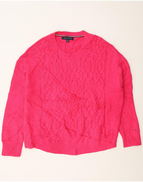 Maglione maglione girocollo da donna Tommy Hilfiger UK 18 XL Acrilico rosa
