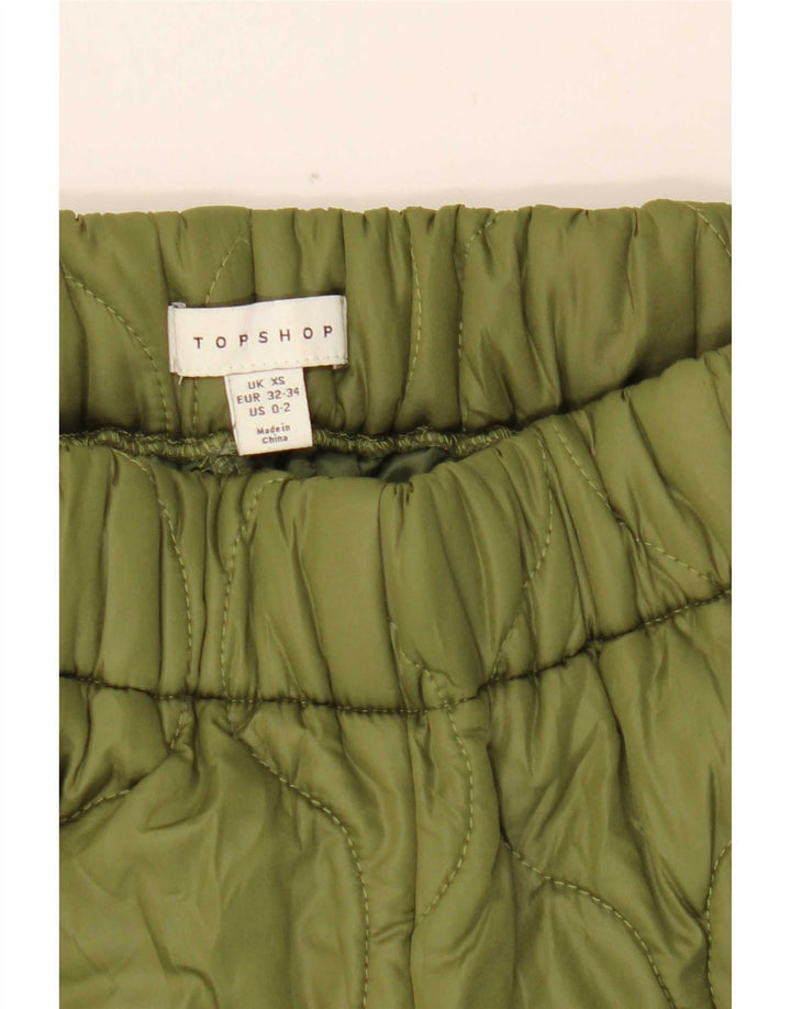 Pantaloni trapuntati da donna Topshop XS W25 L30 poliestere verde