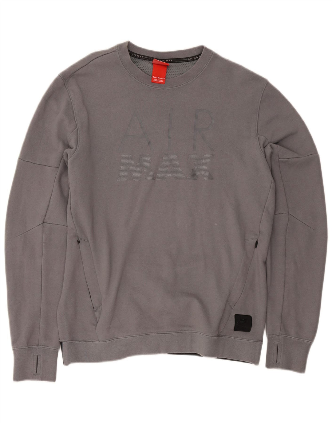 Felpa grafica Nike Air Max da uomo, maglione, cotone grigio medio