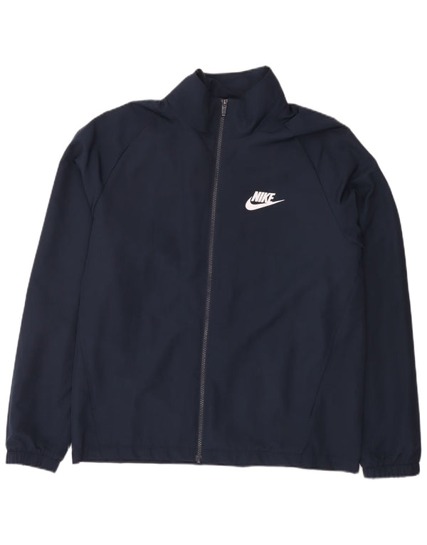 Giacca da ginnastica da uomo Nike, giacca grande, in poliestere, blu navy, sportiva