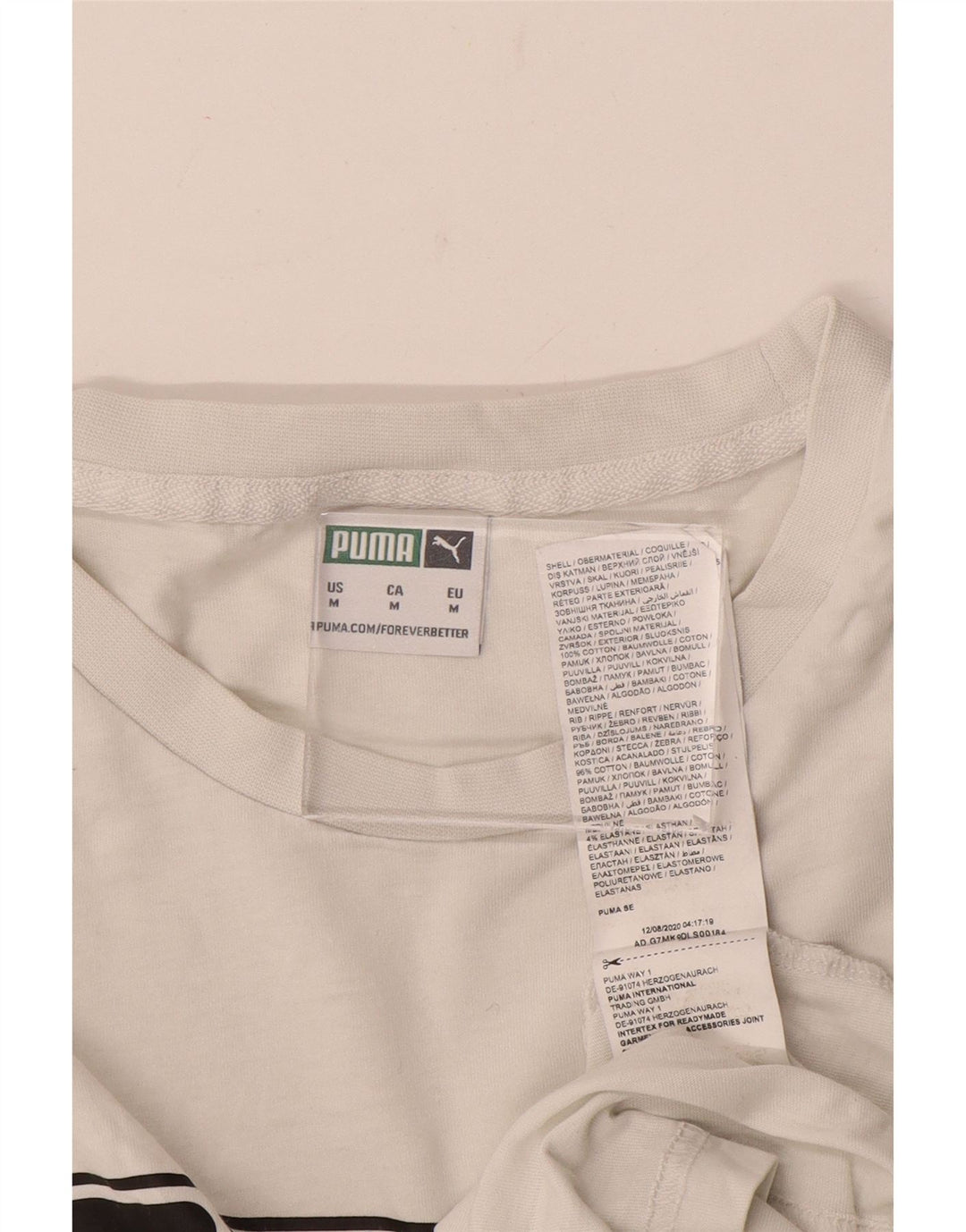 T-shirt grafica da uomo Puma Top in cotone bianco medio