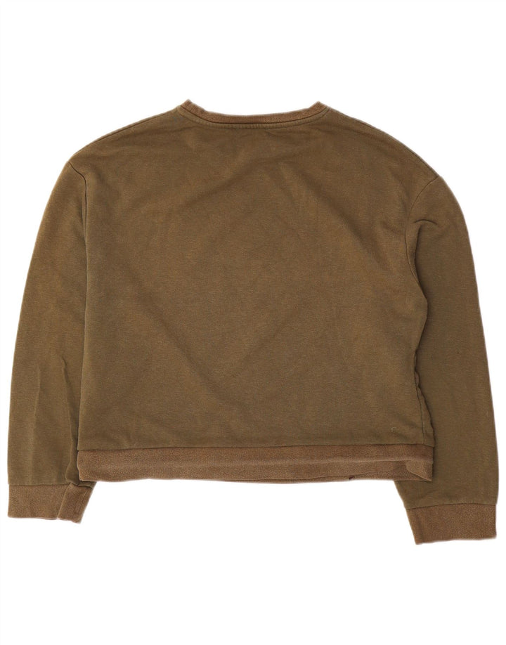 Felpa oversize da donna Zara, maglione UK 10, piccolo cotone kaki