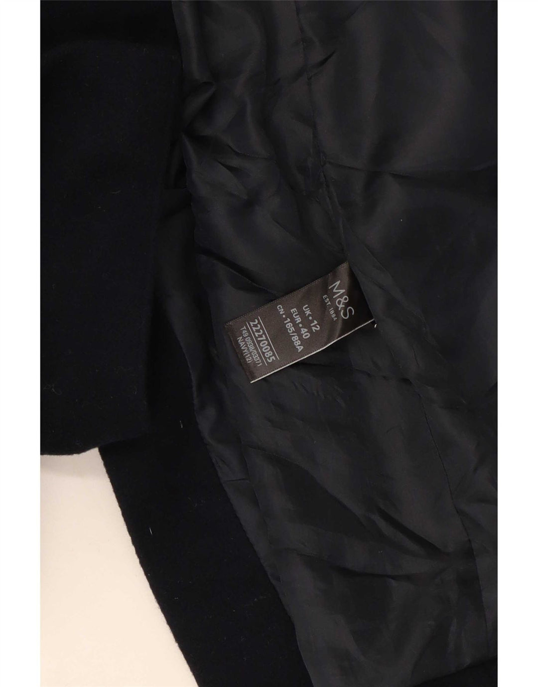 Soprabito da donna Zara UK 12 medio in lana blu navy