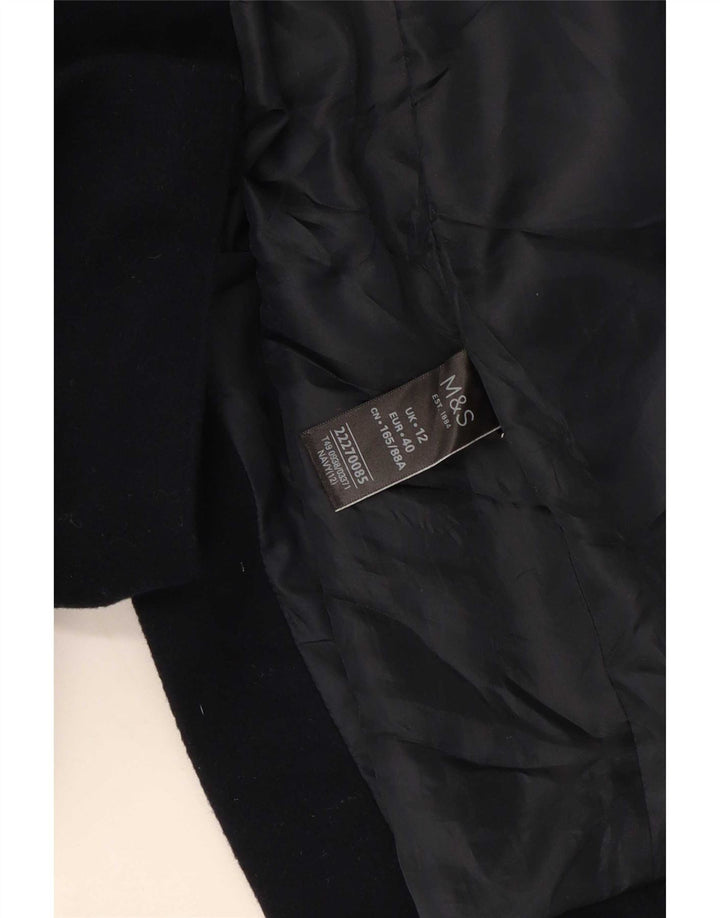 Soprabito da donna Zara UK 12 medio in lana blu navy