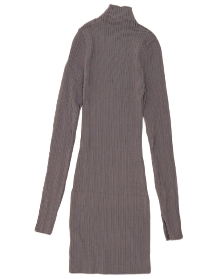 Vestito aderente a maniche lunghe da donna Zara UK 8 Small Grigio in poliammide
