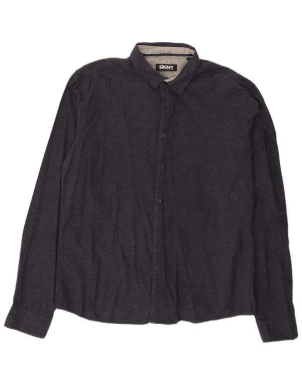 Camicia da uomo Dkny XL in cotone blu navy