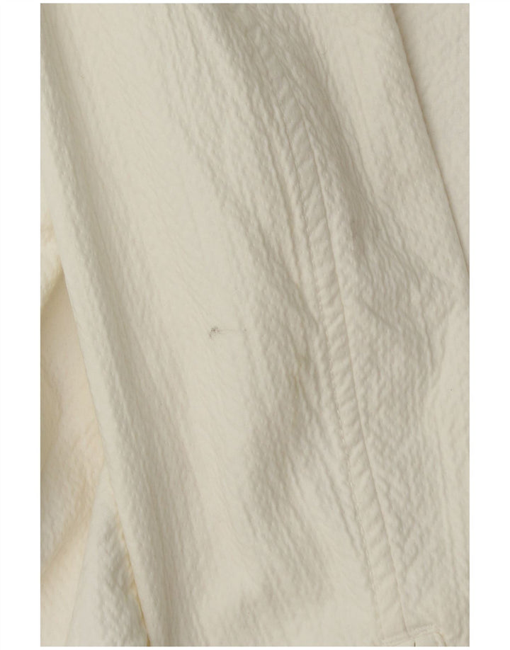 Giubbotto bomber oversize corto da donna ZARA UK 10 piccolo bianco sporco geometrico