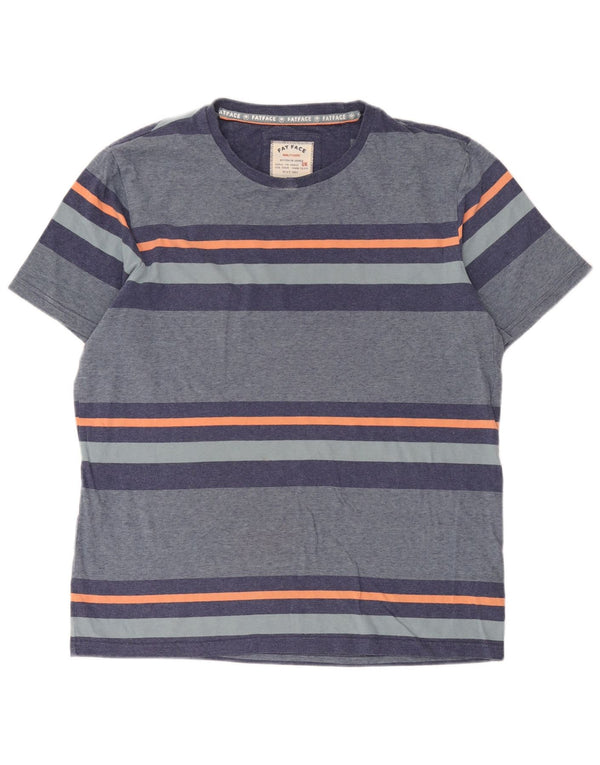 T-shirt da uomo Fat Face Top in cotone a righe blu grandi