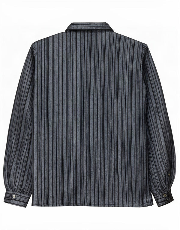 Camicia camicia vintage da donna IT 40 piccola in seta a righe blu