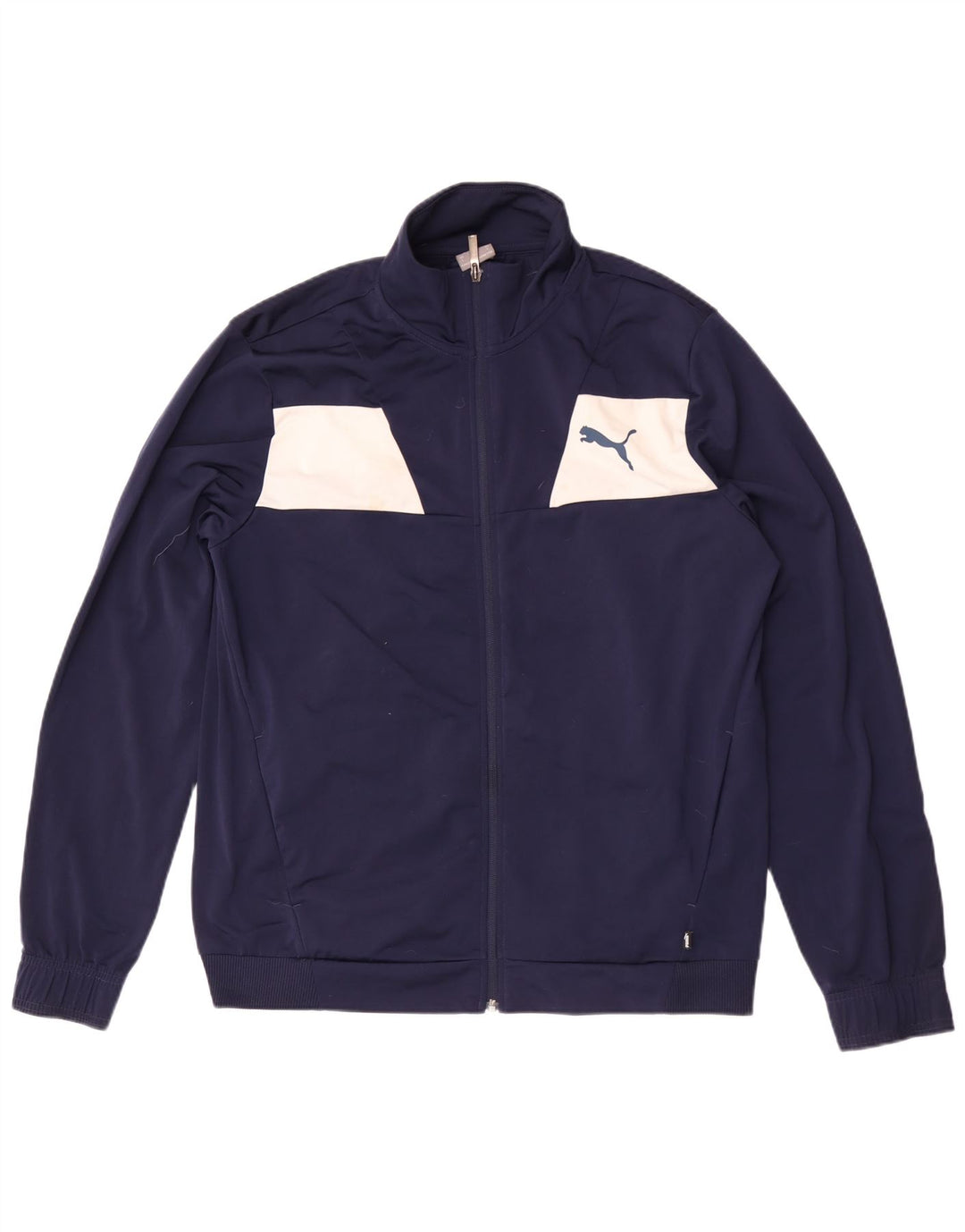 Giacca da tuta da uomo Puma Large in poliestere color block blu navy