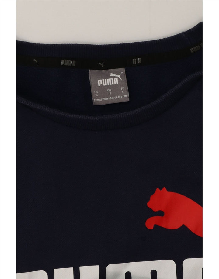 Felpa grafica da uomo Puma Jumper XL Blu navy