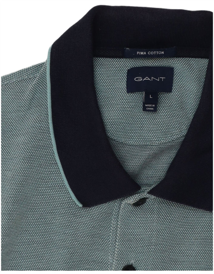 Polo da rugby da uomo Gant grande in cotone blu