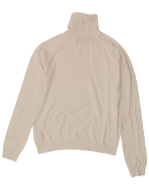 Maglione corto da donna Zara con collo alto, UK 14, grande cotone bianco