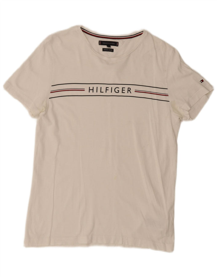 T-shirt grafica da uomo Tommy Hilfiger Top in cotone bianco medio