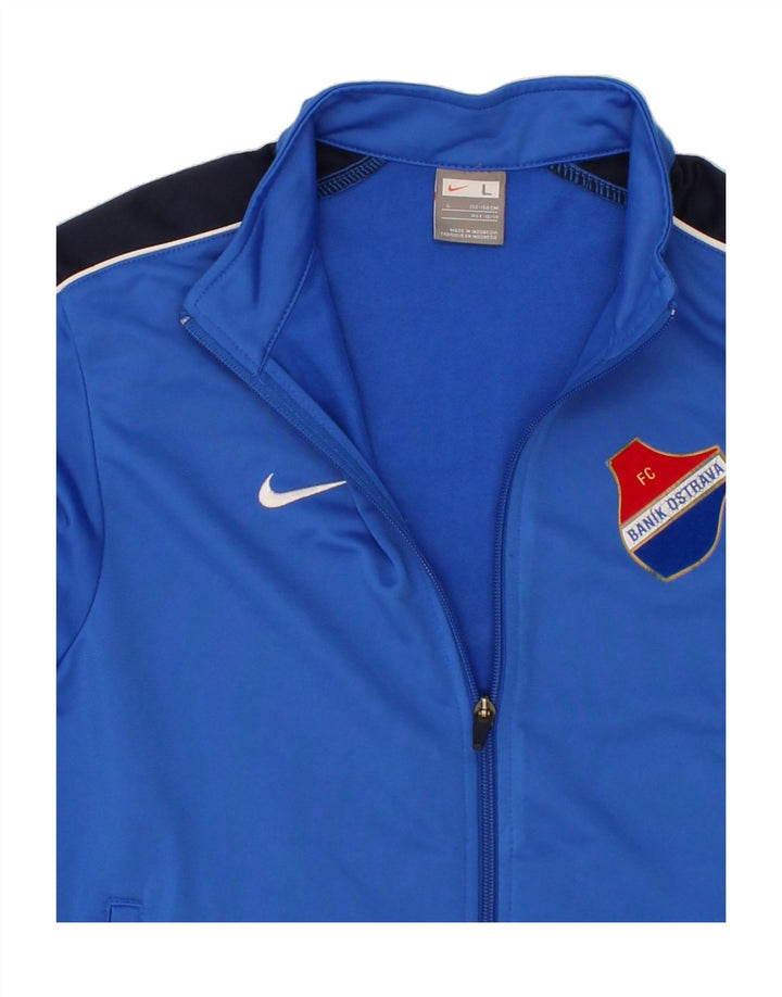 NIKE Boys Tracksuit Top Jacket 12-13 Years Large Blue Colourblock Vintage Nike and Second-Hand Nike from Messina Hembry 