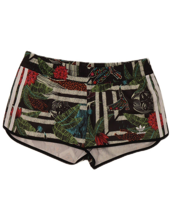 Pantaloncini sportivi Adidas Passaredo da donna UK 14 Medium multicolore floreale