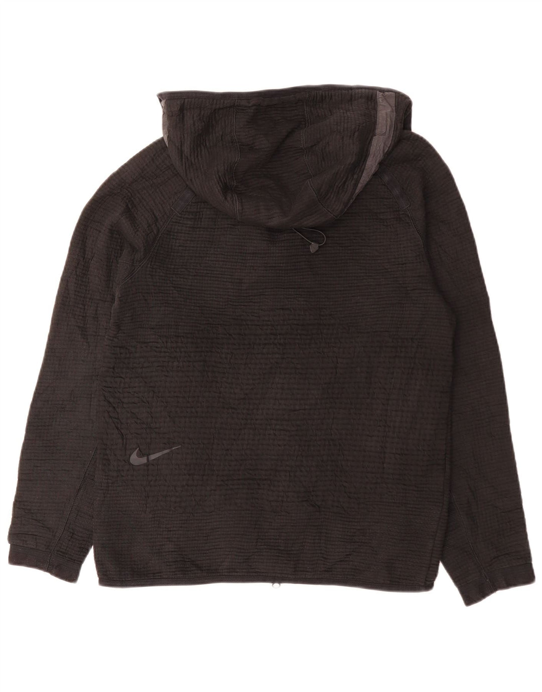 Maglione con cappuccio e zip da uomo NIKE piccolo in poliestere nero