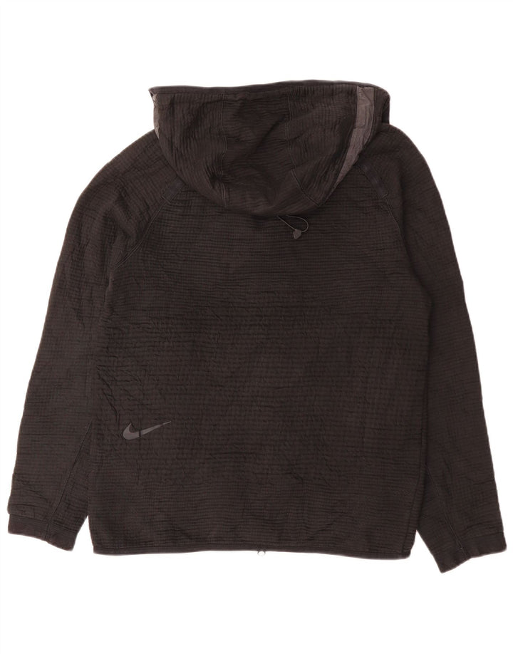 Maglione con cappuccio e zip da uomo NIKE piccolo in poliestere nero