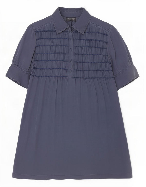 Abito a trapezio da donna a maniche corte Sportmax UK 10 piccolo blu navy