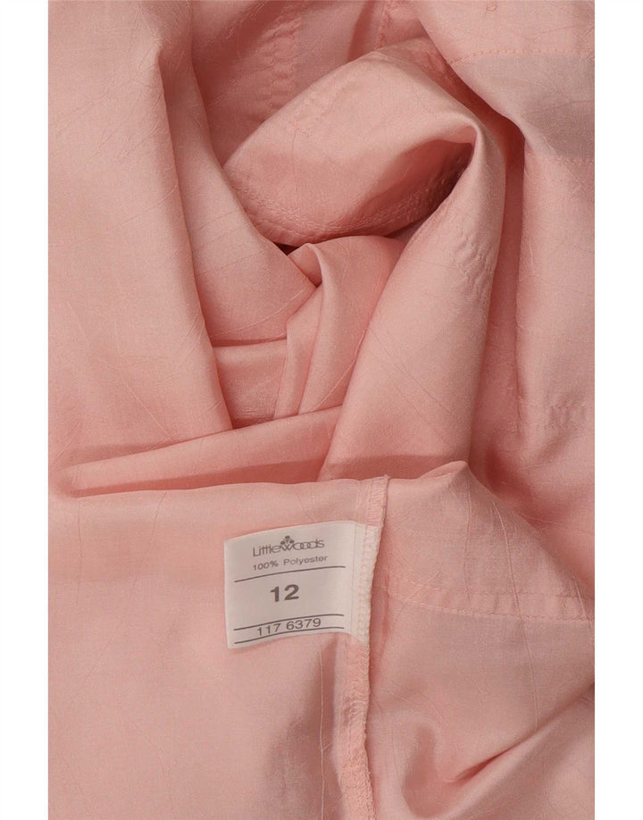 Camicia da donna vintage UK 12 poliestere rosa medio