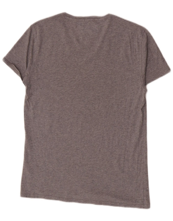 T-shirt da uomo Tommy Hilfiger Top piccola in cotone grigio