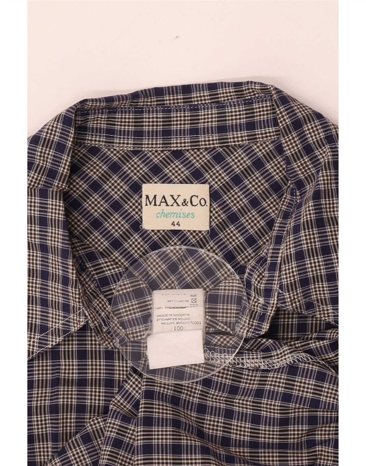 Max & Co. Camicia da donna UK 14 Cotone a quadri blu navy medio
