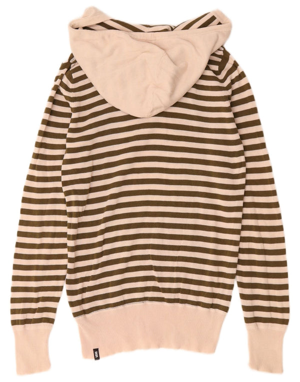 Maglione da uomo Vans con scollo a V con cappuccio, piccolo cotone a righe beige