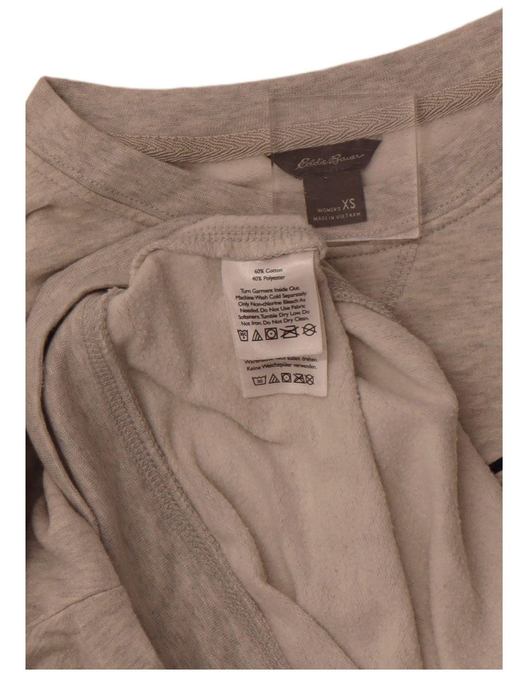 EDDIE BAUER Felpa corta con grafica oversize da donna UK 6 XS Grigio