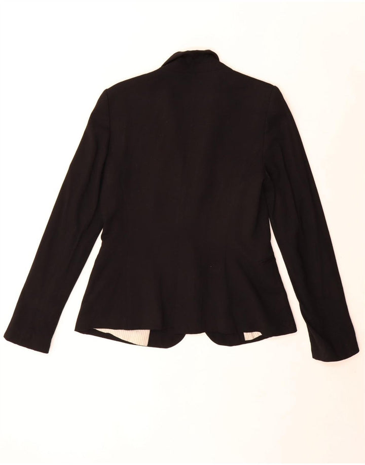 Giacca blazer a 1 bottone da donna Zara UK 16 grande viscosa nera