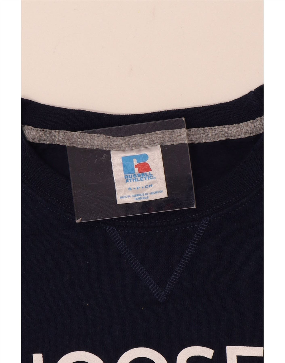RUSSELL ATHLETIC Felpa con grafica da uomo Maglione piccolo in cotone blu navy