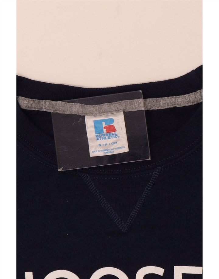 RUSSELL ATHLETIC Felpa con grafica da uomo Maglione piccolo in cotone blu navy