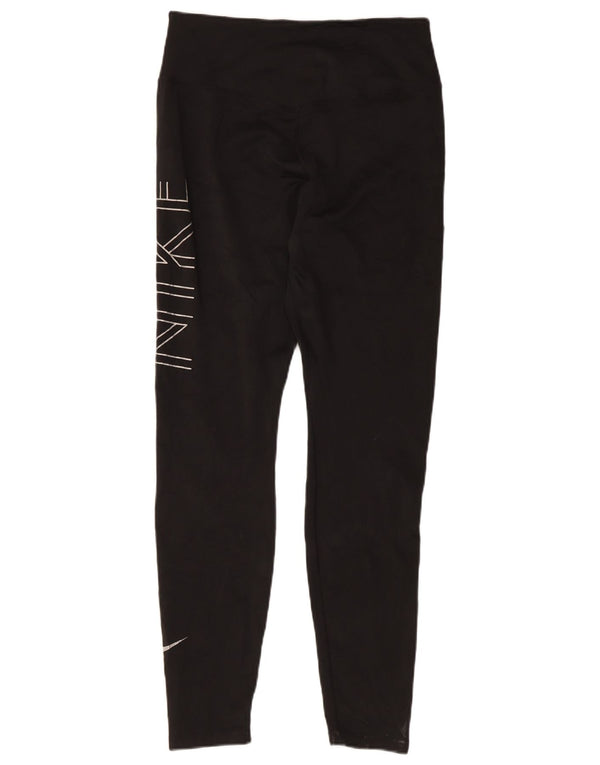 Leggings grafici Nike Dri Fit da donna UK 14 grandi neri