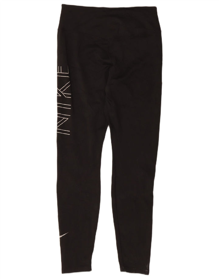 Leggings grafici Nike Dri Fit da donna UK 14 grandi neri