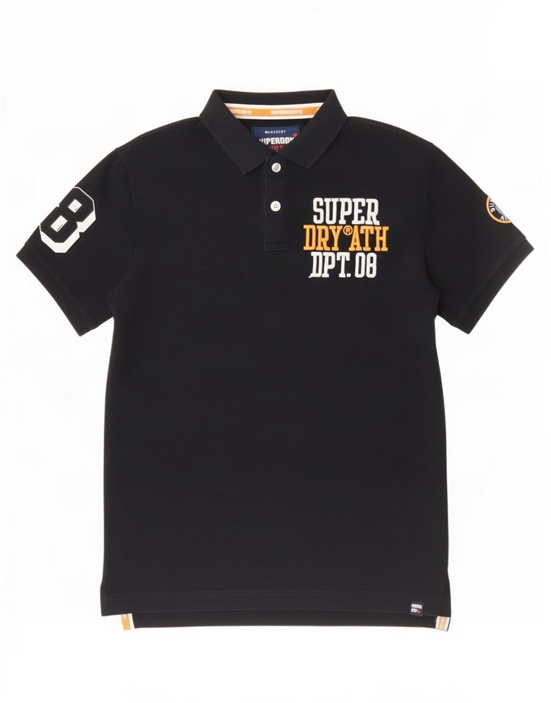 Polo grafica da uomo Superdry grande in cotone nero