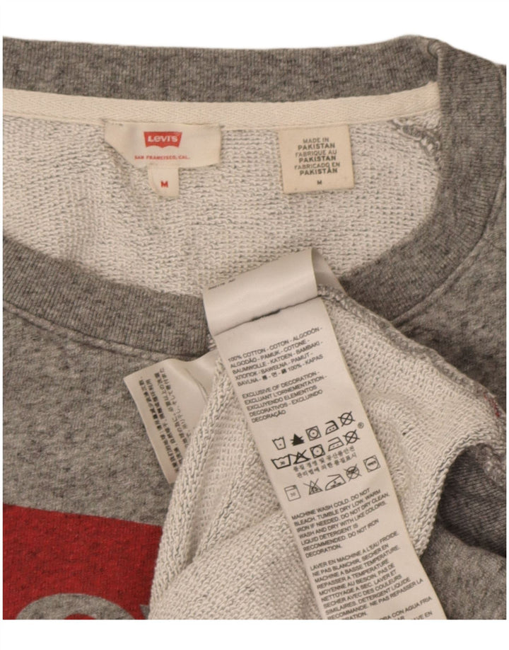 Levi's Felpa grafica da uomo in cotone chiazzato grigio medio