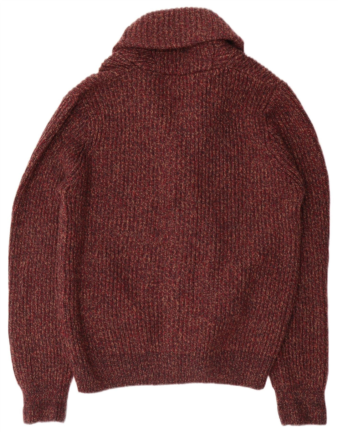 MARKS & SPENCER Maglione cardigan da uomo grande acrilico screziato bordeaux