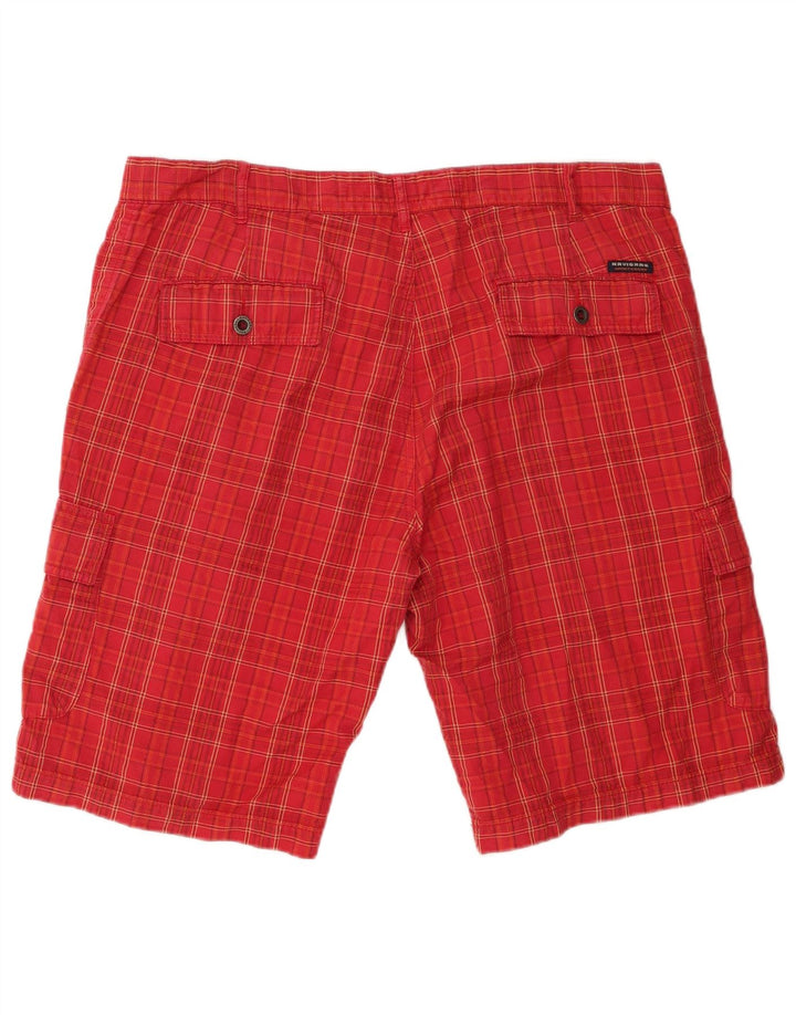Pantaloncini cargo da uomo Navigare W41 XL in cotone a quadri rossi