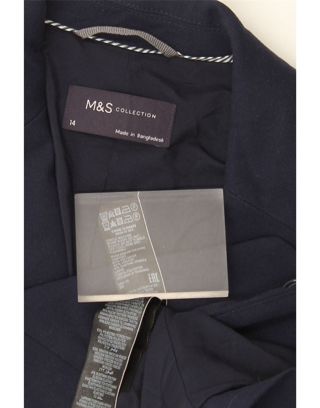 Giacca blazer a 2 bottoni Marks & Spencer da donna UK 14 medio blu navy