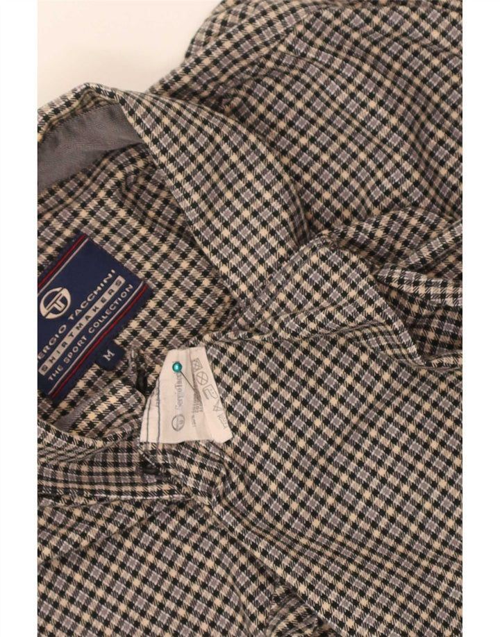 Camicia da uomo in flanella Sergio Tacchini in cotone a quadri grigio medio