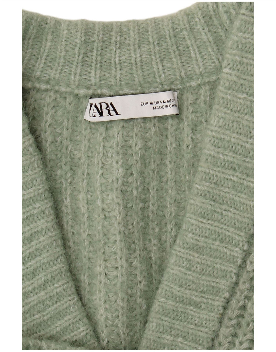 Maglione cardigan oversize da donna Zara UK 14 verde medio