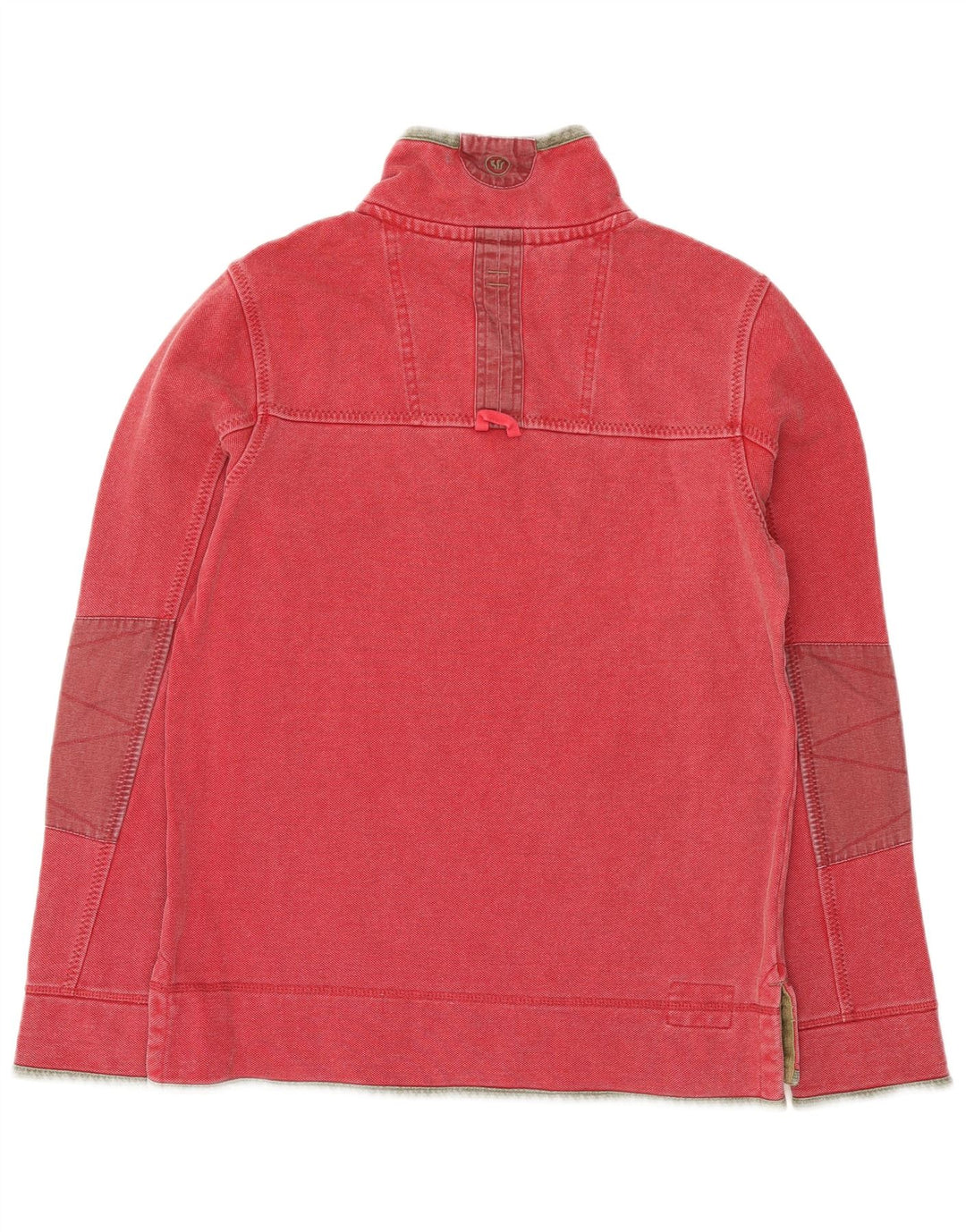 Felpa da uomo con zip e collo Fat Face, piccola, in cotone rosso