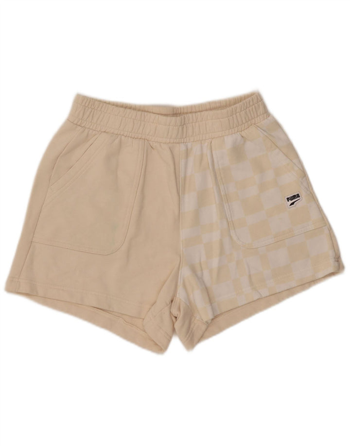 Pantaloncini sportivi da donna Puma UK 12 Cotone geometrico beige medio
