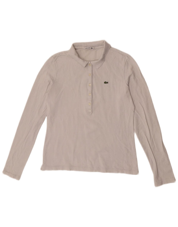 Polo da donna a maniche lunghe Lacoste taglia 40 cotone bianco medio