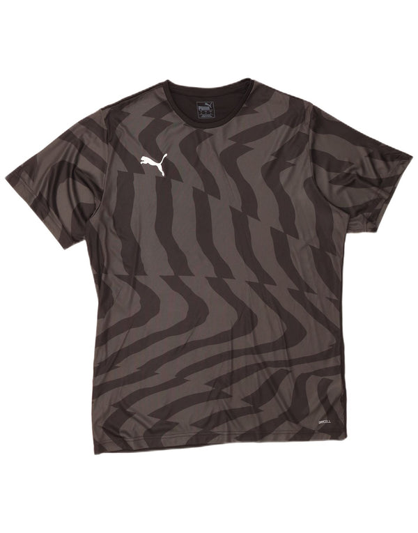 T-shirt da uomo PUMA Top XL poliestere a righe nere