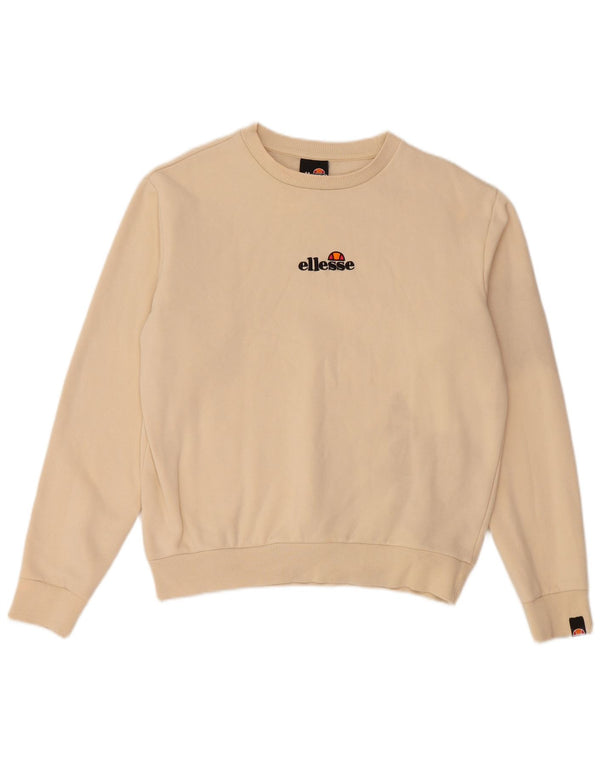 ELLESSE Felpa oversize con grafica da donna UK 10 Small Beige